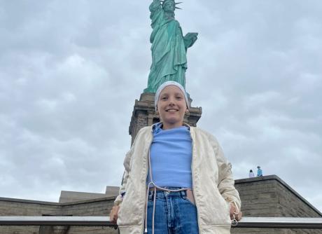 Gabrielle et la statue de la Liberté