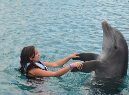 Laura et un dauphin